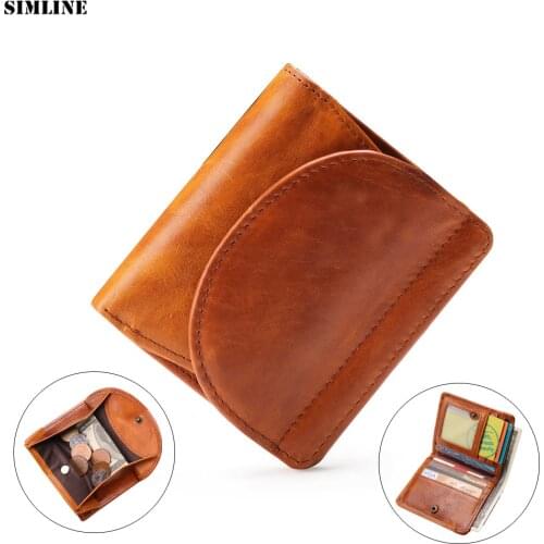 Genuine Leather Women Wallet RFID Fashion Coin Purse For Girls Female Small Portomonee Lady Money Bag Card Holder Mini Clutch