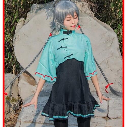 Luo Tianyi Vocaloid Cosplay Costumes Animation Nichijou Lovely Hansenne Womens Dress Chinese Traditional Cheongsam Tops Dresses