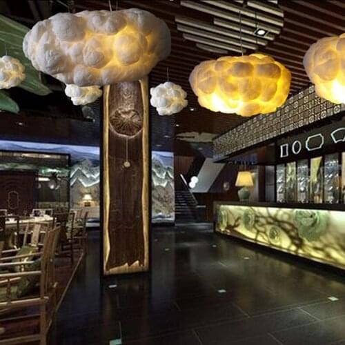 Creative White Cloud/Cotton Cloud Home Furnishing Chandelier Living room bedroom study lamp KTV Bar Restaurant Cafe Art lights