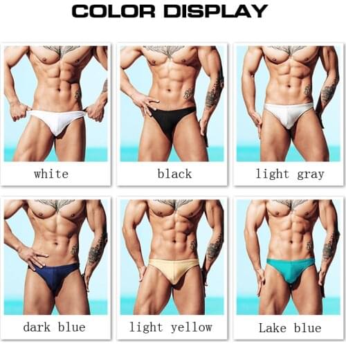 Desmiit Swimwear Men Thongs Bikini Swim Briefs Mens T-shaped Swimsuit Man Bathing Suit Swimming Trunks Surf Shorts