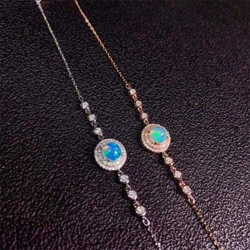 Fashion silver opal bracelet 100% natural Australia opal silver bracelet solid 925 silver opal jewelry for party birthday gift
