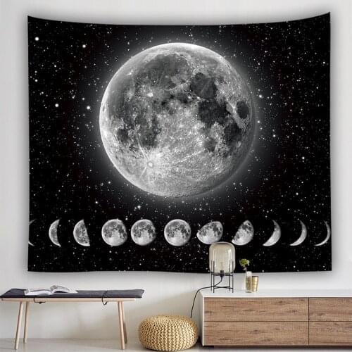 Wall Hanging Tapestry Travel Camping Mat Moon Phases Printing Pattern Yoga Pad Sleeping Carpet Beach Blanket