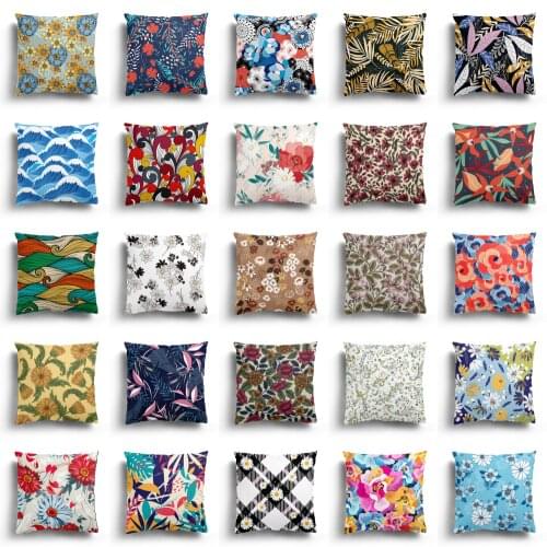 Creative color nature series short plush pillowcase car sofa waist throw cushion cover home decoration pillowcase 40/45/50/60cm