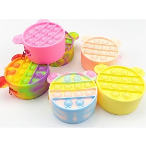 New Disney Anime Mickey Mouse Coin Purse Fidget Toys Anti Stress Finger Keychain Zipper Pouch for Women Girls Birthday Gift