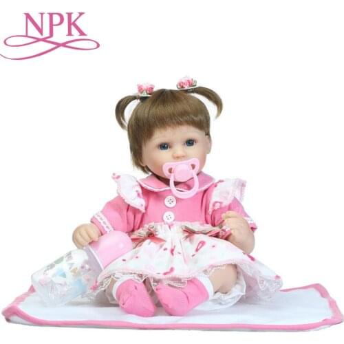 NPK 40cm New silicone reborn baby doll toy girls brinquedos birthday gift for kid vinyl newborn babies dolls lifelike