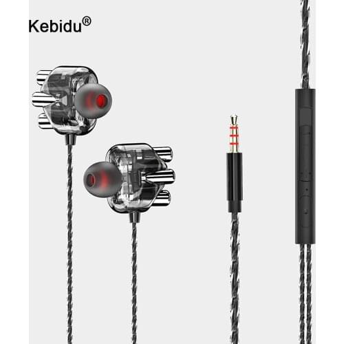 Kebidu A6 Wired Stereo In-Ear Earphones 3.5mm Super Bass Headset Earbuds Earphone With Microphone For SmartPhones