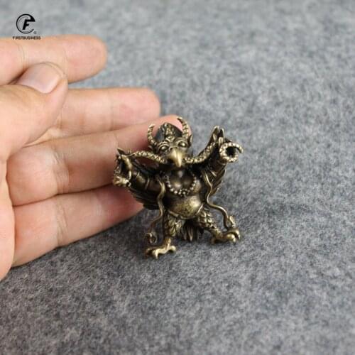 Handmade Protection of Nepalese Golden WInged Dapeng Bird Vintage Pure Copper Bird Desk Decor Home Decoration Mini Figurines
