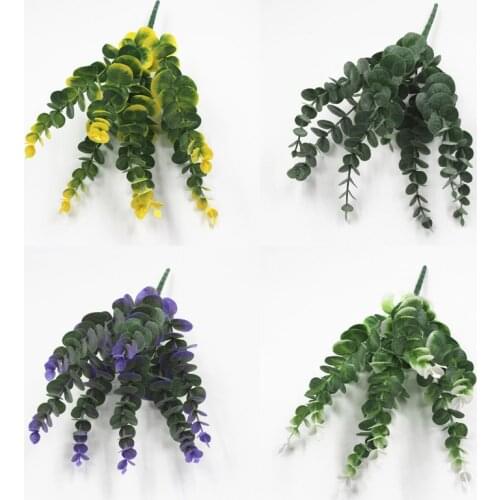 DIY Handmade Colorful Leaf Plant Artificial Bouquet For Home Hotel Party Decoration Eucalyptus Leaves orchid plants