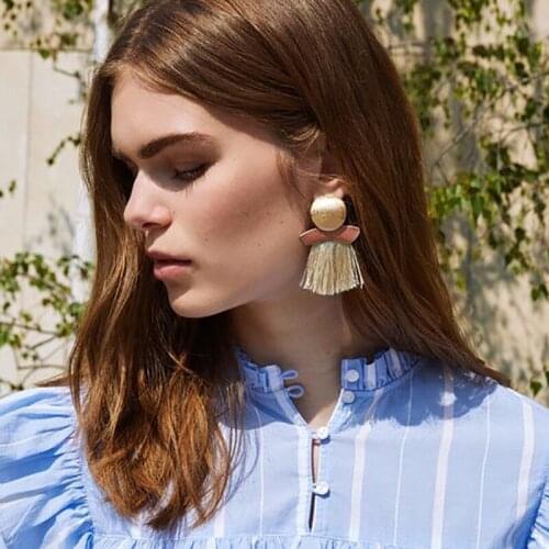 One Pairs Long Tassel Earrings Drop Earrings Women Wedding Bohemian Geometric Gifts 7 Colors Fringed Dangle Earrings Jewelry