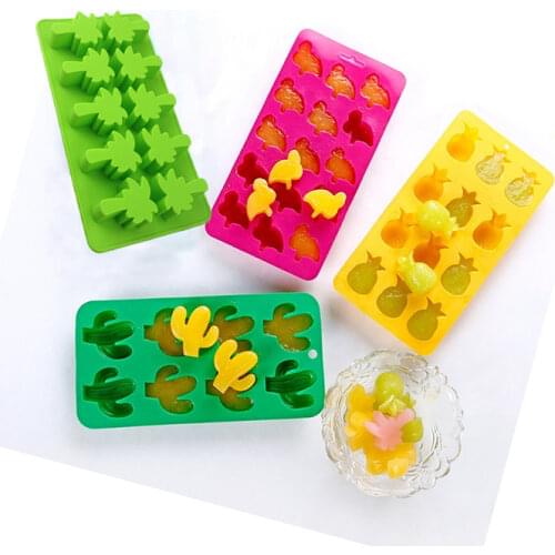 Silicone Ice Mold DIY Creative Pineapple Cactus Pattern Ice Mold Fruit Chocolate Candy Kitchen Cake Mold Tool