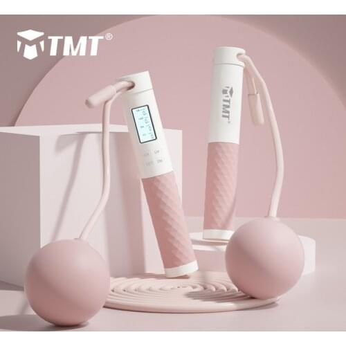 TMT Jump Rope with Four keys Counter Adjustable Skipping Wireless Big Ball Sports for Crossfit Training Unisex Fitness Equipment