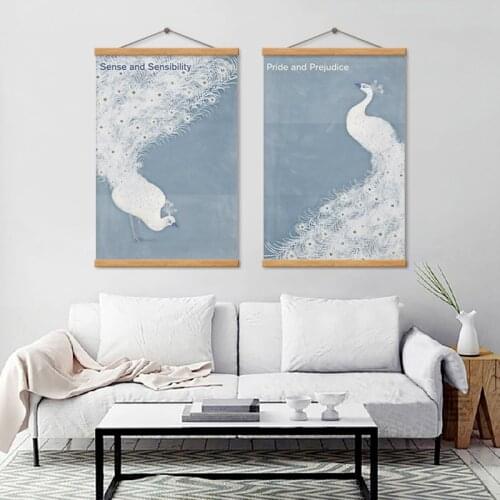 Modern Landscape Decor Posters Pride and Prejudice Quotes Art Canvas Painting White Peacock Animals Wall Picture for Living Room
