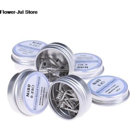 NEW 10pcs/box Twisted Fused Hive Clapton Coils Premade Wrap Alien Mix Twisted Quad Tiger Heating Resistance Rda Coil Tool Parts