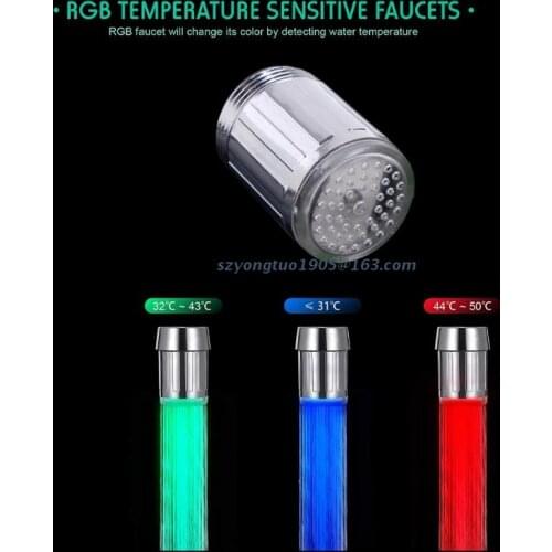 LED Water Faucet 7 Color LED Light Changing Glow Shower Stream Faucet Sink Tap Replacement Part for Kitchen Bathroom led water