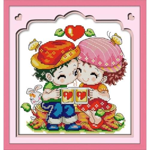 Warm your heart Cross Stitch Kits Embroidery Needlework Kit Beginner Printed Canvas DMC Counted printed Cross-stitch set
