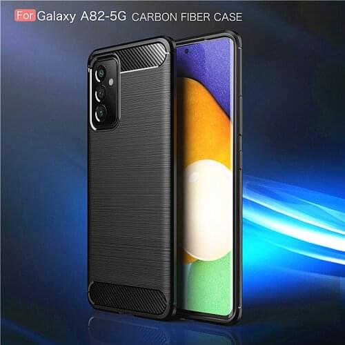 Carbon Case For Samsung Galaxy A82 Fiber Case Silicone Cover For Samsung Galaxy A82 Case for Galaxy A82 A72 A52 A42 A32 A22 A12