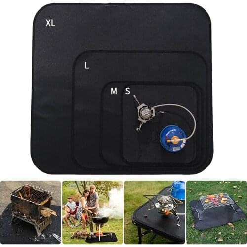 Outdoor Barbecue Fire Blanket Glass Fiber Insulation Mat Camping Fireproof Cloth High Temperature Anti-Scald Flame Retardant Mat
