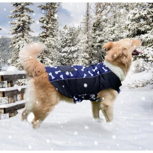 Pet Dogs Winter Warm Coat Plaid Dog Reversible Vest Waterproof Windproof Cold Weather Puppy Vest Coat Dog Jacket
