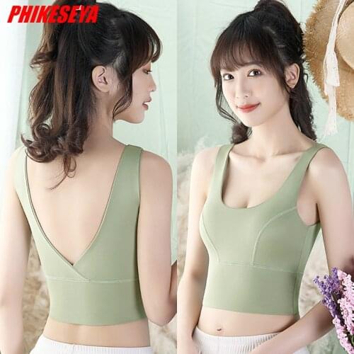 Women Sport Bras Naked-feel Breathable Yoga Fitness Tops Push Up Shockproof Running Sports Tracksuit Sexy Beauty Back Underwear