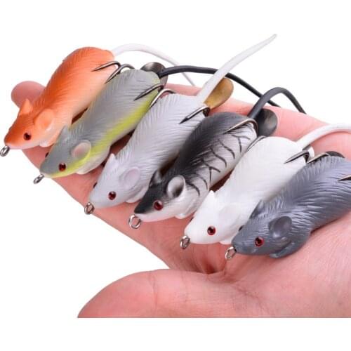 1pcs Artificial Fishing Lure 6.86cm 12g Plastic Mouse Lure Rat Fishing Bait for Pike Bass with Hook Fishing Tackle Minnow