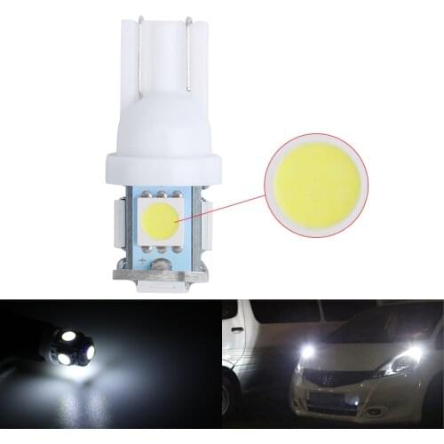 2pcs Car Led Lights T10 w5w Motorcyc Bulb 5050-5smd 194 168 Auto Wedge License Plate Lamp Interior Dome Light White 12V 5w Diode