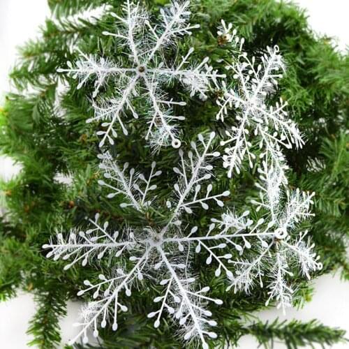 20pcs Diameter 6cm-30cm Snowflakes Christmas pendant Tree Accessory Window Ornaments Plastic Simulation Snow Decoration
