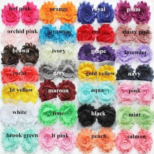 20 yards/ lots , 2.5'' shabby chiffon flower , rose chiffon flower for headband accessories