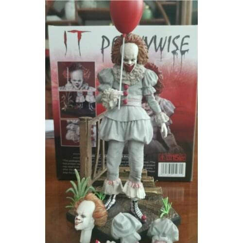 23cm New Style Deluxe Edition Action Figure Stephen Kings It Pennywise Statue Collection Toy Gifts