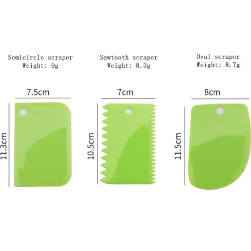 3PCS/Lot Dough Cake Cutter Slicer Spatula for Cake Cream Scraper Pasty Cutters Scraper Irregular Teeth Edge DIY Smoother