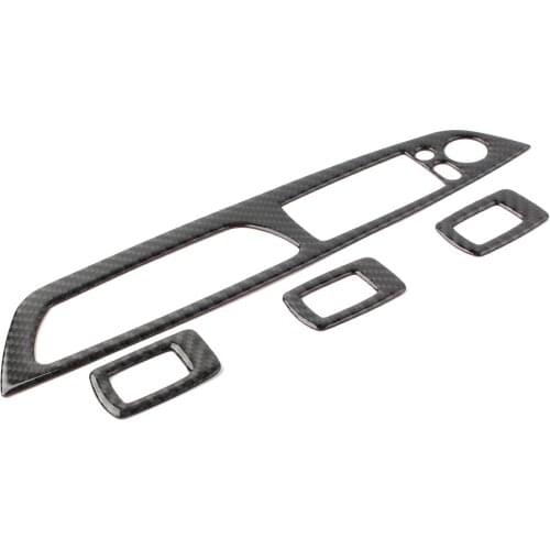 4Pcs Carbon Fiber Car Door Window Button Frame Cover Trim For BMW X5 E70 X6 E71 2008 2009 2010 2011 2012 2013 RHD