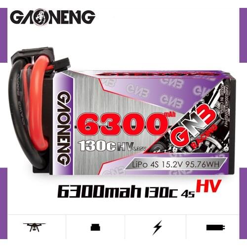 Gaoneng GNB 6300mAh 4S 15.2V 130C HV Hardcase Shorty LiPo Battery pack XT90 EC5 Plug for RC Car four drive off-road Car Boat