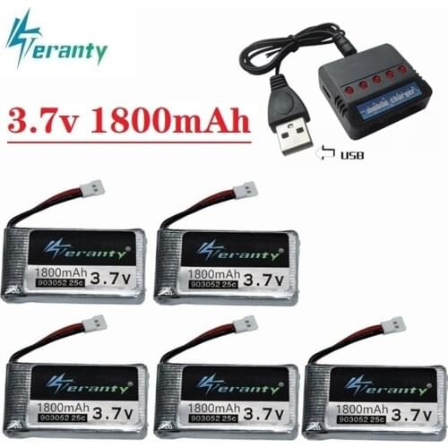 3.7v 1800mAh lipo Battery and charger setfor KY601S SYMA X5 X5S X5C X5SC X5SH X5SW X5UW X5HW M18 H5P HQ898 H11D H11C Drone Parts