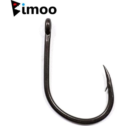 Bimoo 100pcs Beaked Point Wide Gap Carp Hooks Hook High Carbon Steel Carp Fishing Strong Fish Hooks Matt Black