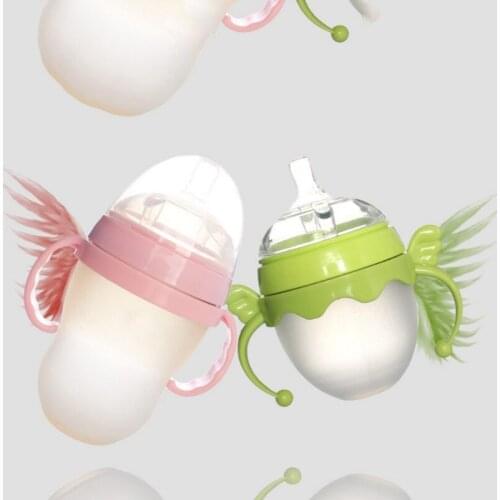 Baby Cup Feeding Bottle Trainer Easy Grip Plastic Handles Holder for Comotomo J09 Dropshipping