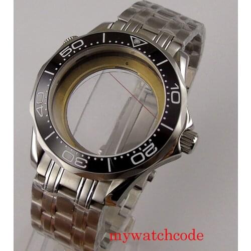 41mm 316L Stainless Steel Watch Case With Band Sapphire Crystal Fit MIYOTA 8215 ETA 2836 Mingzhu 2813 Automatic Movement