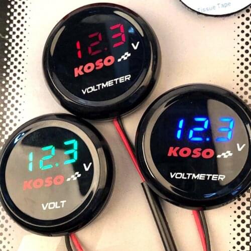 Motorcycle Koso Voltmeter Volt meter Voltage Universal Round Mini LED Digital For Yamaha XMAX NMAX Y15 ZR LC135 Instruments