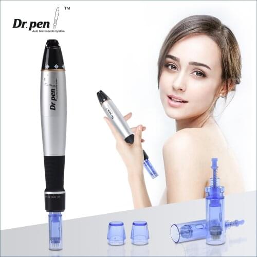 Wired Dr Pen Ultima A1 with 12Pcs Needle Cartridges Multi-Function Microneedling Derma Pen Tattoo Marker Pen Face Skin Care Tool