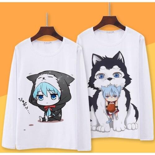 Kuroko no Basuke Cosplay Kurokos Basketball Cosplay T Shirt Kuroko Tetsuya Kagami Taiga Spring Autumn Long Sleeve T-shirt Top
