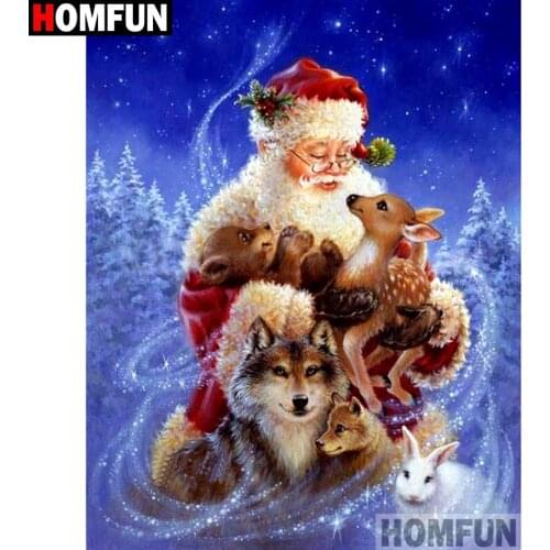 HOMFUN Full Square/Round Drill 5D DIY Diamond Painting"Santa Claus"Embroidery Cross Stitch 3D Home Decor Gift A10160