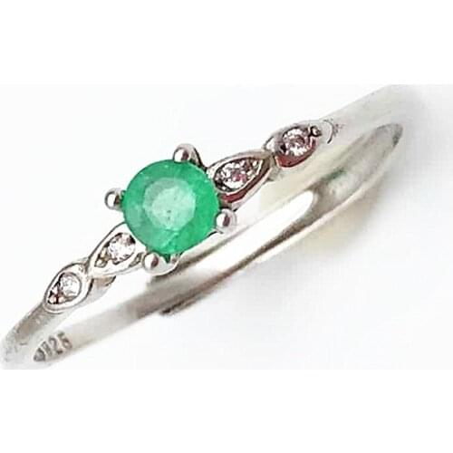 Emerald Solitaire Ring 925 Sterling Silver Rings for Women Fine Jewelry Engagement Rings