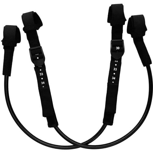 Pack 2 Deluxe Black TPU Adjustable Water Sports Sailing Windsurfing Harness Line with Non-slip Boom Pads 28-34 or 22-28 inch