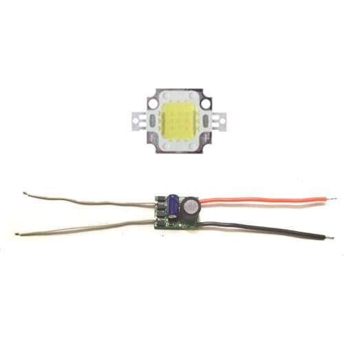 Square Base 10W Warm White 3500K SMD LED Light Parts + Non-Waterproof DC/AC 12~60V LED Driver