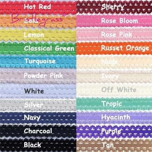 BRISTLEGRASS 100 Yard by Roll 3/4" 20mm Picot Crown Frilly Lace Trims Elastics Spandex Bands Hair Tie Headband Tutu Dress Sewing