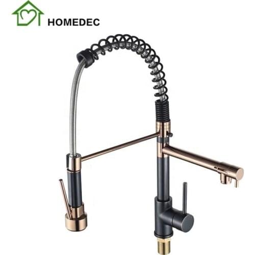 Top products 2019 Luxury Rose Gold ORB Kitchen Tap Watermark pull down kitchen faucet brass