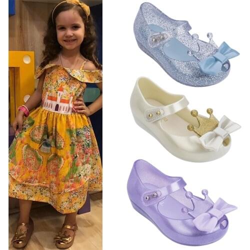 Mini Melissa Ultragirl Princess Girl Jelly Shoes Beach Sandals 2020 Baby Shoes Soft Melissa Sandals Kids Non-slip Princess Shoes