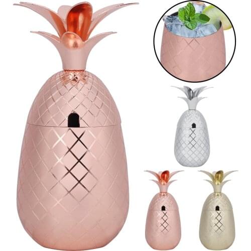 Fashion Personality Pineapple Shape Cup Creative Stainless Steel Pineapple Tumbler Cocktail Mug Bar Tools Drinking Utensils