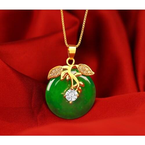 Natural Green Hetian Jade Donuts Pendant 925 Silver Necklace Chalcedony Amulet Fashion Charm Jewelry Gifts