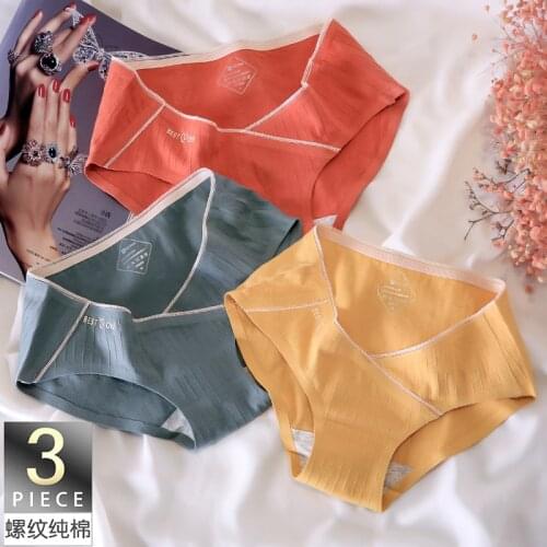 3pcs/pack Pregnant women underwear shorts low waist underpants pregnant underwear postpartum women panties
