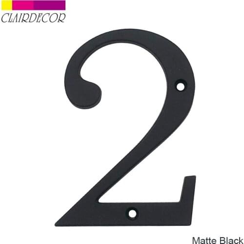 House Number 101mm matte Black Solid Zinc Hotel Home Door Number Outdoor Address Plaque Number for House Address Sign #2