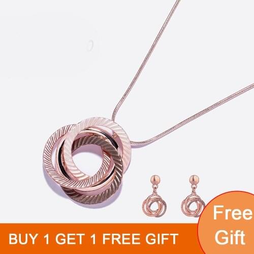New 2020 Hit Spiral infinite pendant Chain Necklace Set Womens Enamel Charms Necklace for Women Gift wedding Fashion jewelry